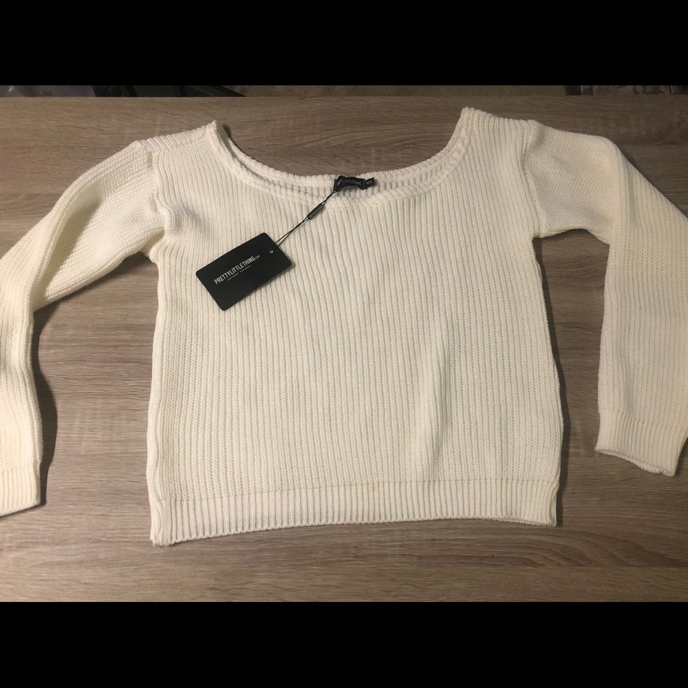Pretty Little Thing Cream Off the Shoulder Sweater